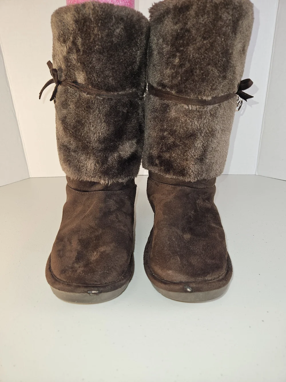 Michael Kors Girls Apple Pie 2 Chocolate Furry Boots Size 3